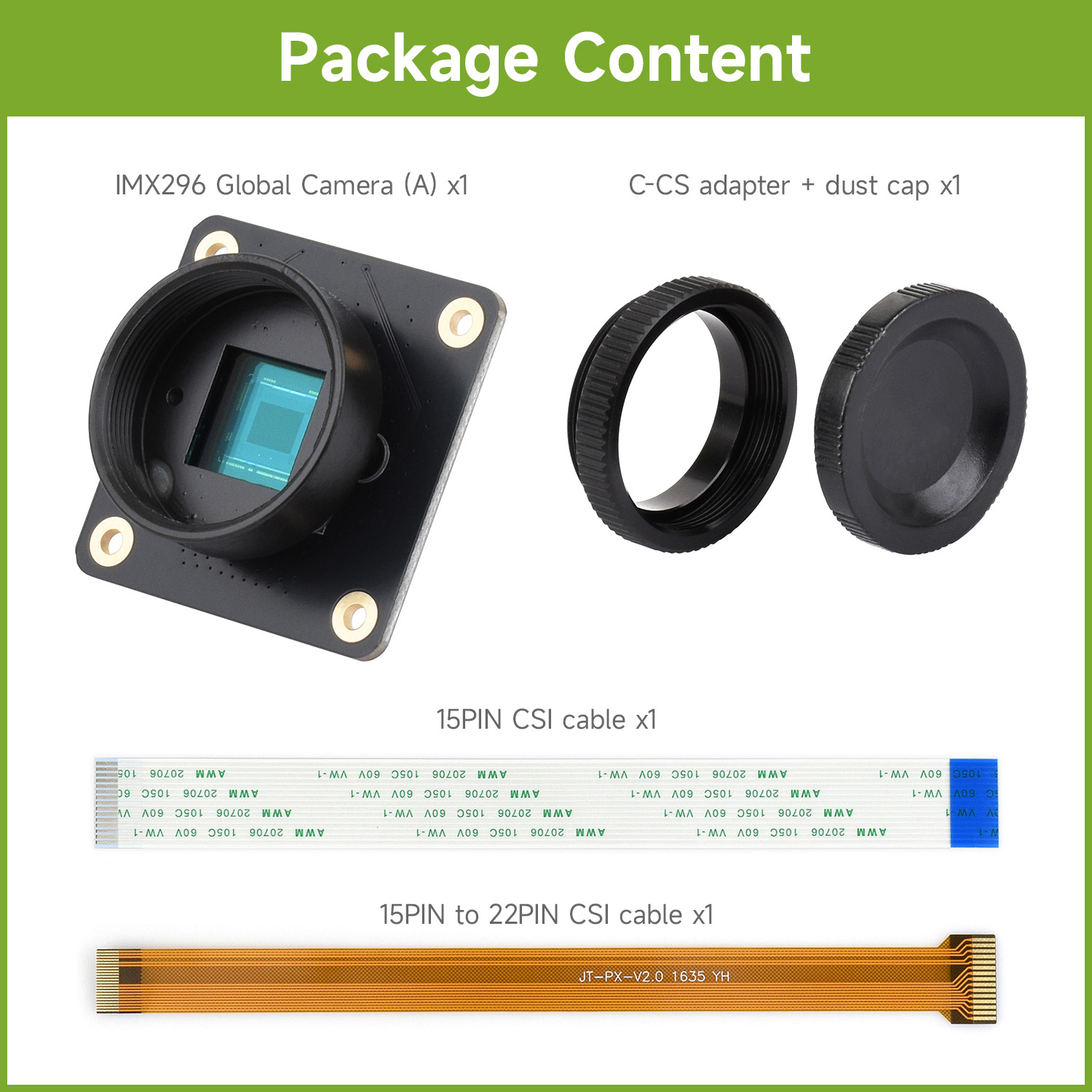 Módulo de câmera de obturador  - Raspberry Pi Global Shutter Camera Imx296 avaliação e preço